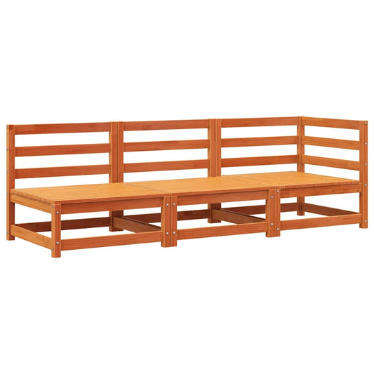 Garden Sofa 3-Seater Wax Brown Solid Wood Pine Garden Sofa 3-Seater Wax Brown Solid Wood Pine