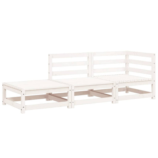 Garden Sofa with Footstool 2-Seater White Solid Wood Pine Garden Sofa with Footstool 2-Seater White Solid Wood Pine