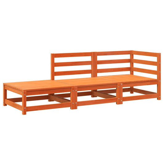 Garden Sofa with Footstool 2-Seater Wax Brown Solid Wood Pine Garden Sofa with Footstool 2-Seater Wax Brown Solid Wood Pine