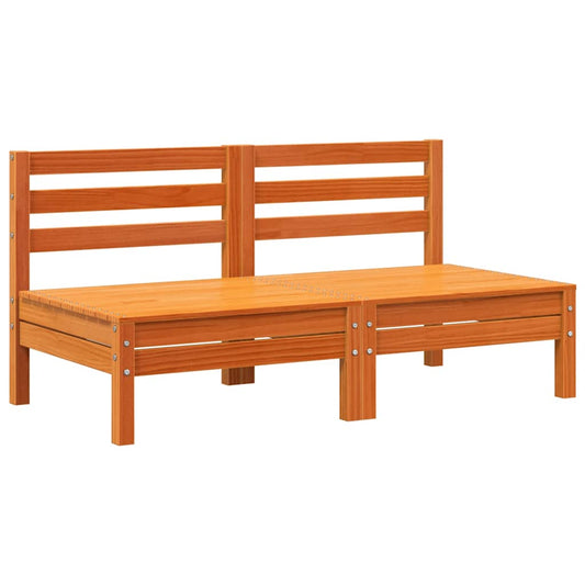 Garden Sofas Armless 2 pcs Wax Brown Solid Wood Pine Garden Sofas Armless 2 pcs Wax Brown Solid Wood Pine