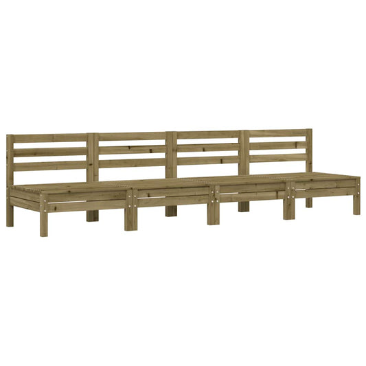 Garden Sofa | Set of 4 | Natural Brown | Impregnated Pine Wood | Standard Garden Sofa | Set of 4 | Natural Brown | Impregnated Pine Wood | Standard