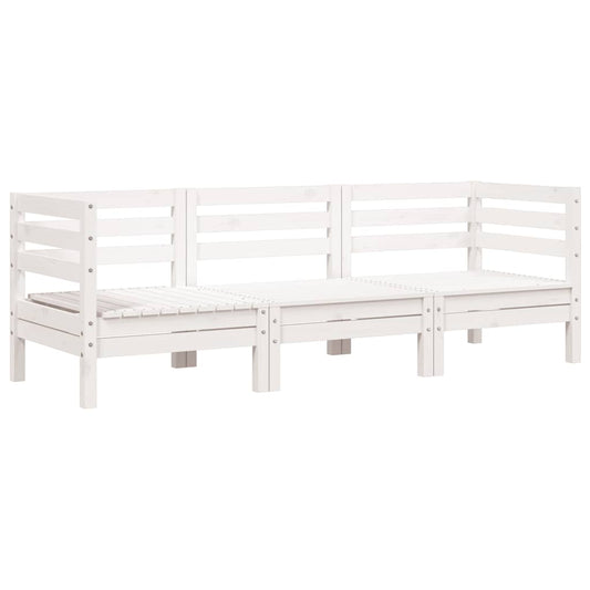 Garden Sofa 3-Seater White Solid Wood Pine Garden Sofa 3-Seater White Solid Wood Pine
