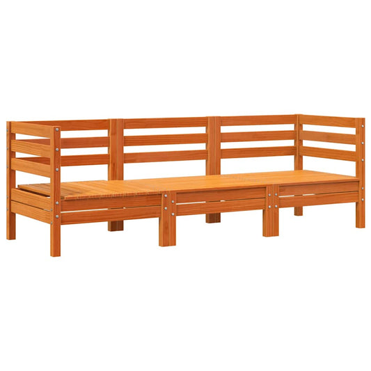 Garden Sofa 3-Seater Wax Brown Solid Wood Pine Garden Sofa 3-Seater Wax Brown Solid Wood Pine