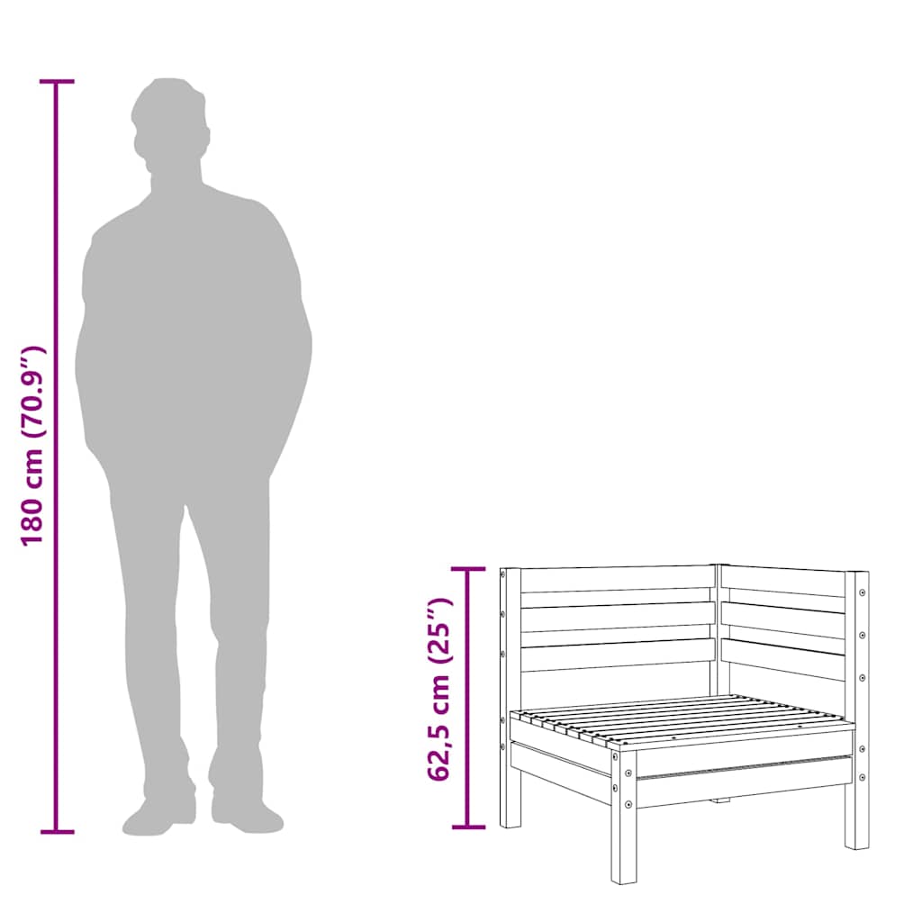 Garden Sofa | Natural Wood | Vacuum pressure impregnated pinewood