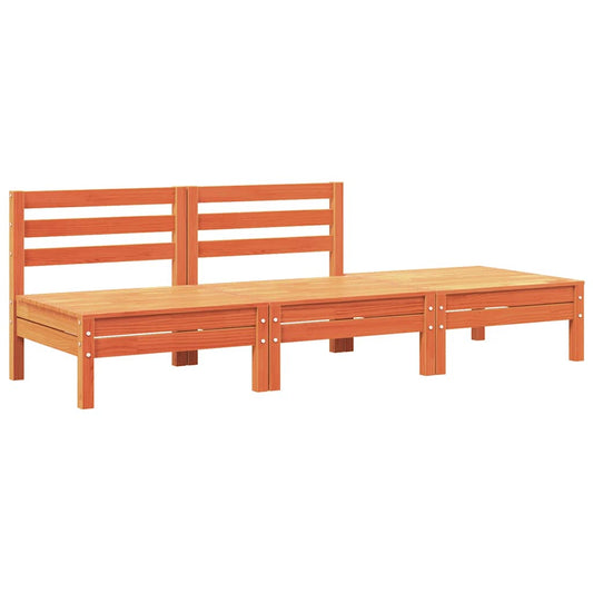 Garden Sofa 3-Seater Wax Brown Solid Wood Pine Garden Sofa 3-Seater Wax Brown Solid Wood Pine
