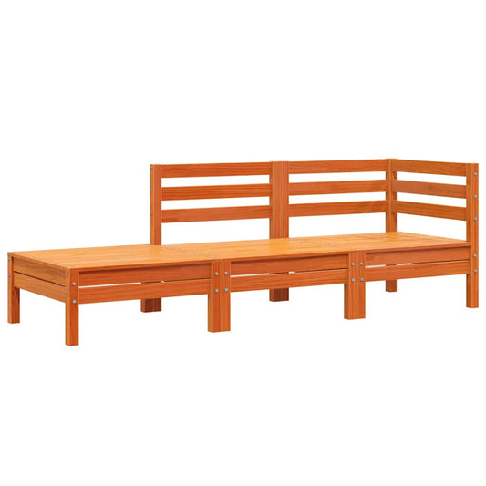 Garden Sofa | Wax Brown | Solid Pine Wood | 3-Seater | Modular Garden Sofa | Wax Brown | Solid Pine Wood | 3-Seater | Modular