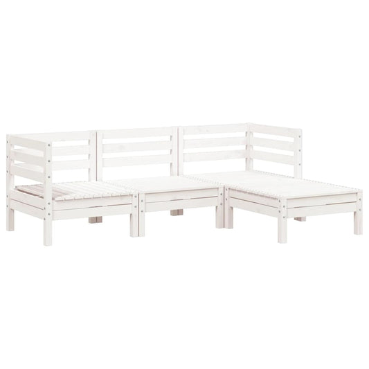 Garden Sofa 3-Seater with Footstool White Solid Wood Pine Garden Sofa 3-Seater with Footstool White Solid Wood Pine