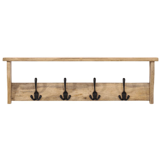 Wall-mounted Coat Rack with 4 Hooks Solid Wood Mango Wall-mounted Coat Rack with 4 Hooks Solid Wood Mango