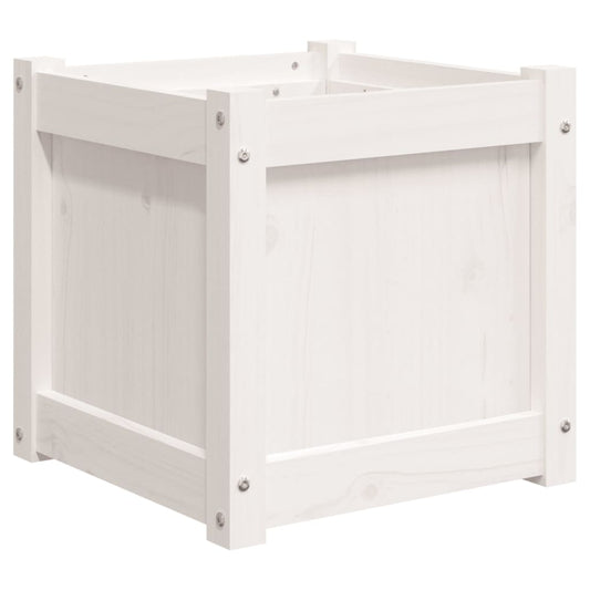 Garden Planter White 40x40x40 cm Solid Wood Pine Garden Planter White 40x40x40 cm Solid Wood Pine