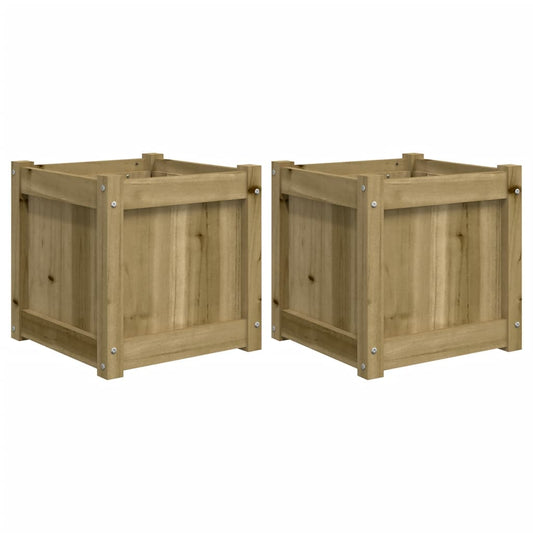 Garden Planters 2 pcs Impregnated Wood Pine Garden Planters 2 pcs Impregnated Wood Pine