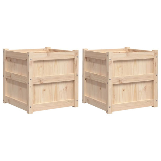 Garden Planters 2 pcs Solid Wood Pine Garden Planters 2 pcs Solid Wood Pine