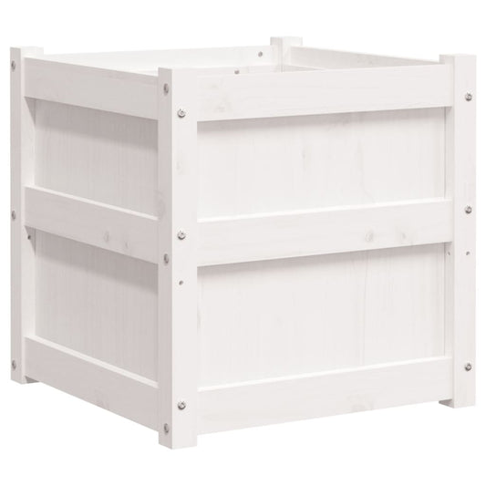 Garden Planter White 50x50x50 cm Solid Wood Pine Garden Planter White 50x50x50 cm Solid Wood Pine