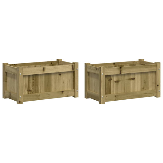Garden Planters 2 pcs Impregnated Wood Pine Garden Planters 2 pcs Impregnated Wood Pine