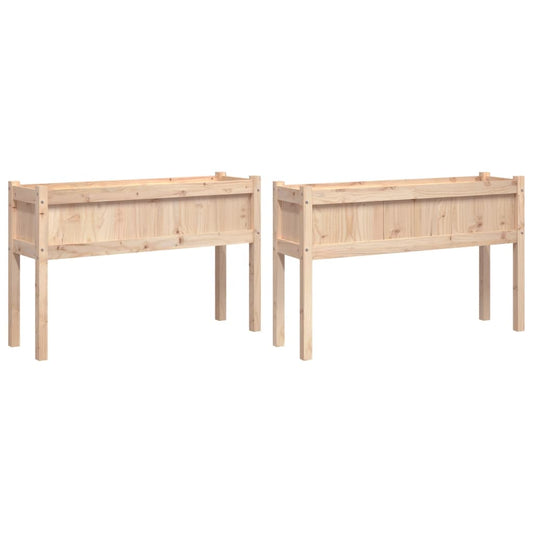Garden Planters 2 pcs with Legs Solid Wood Pine Garden Planters 2 pcs with Legs Solid Wood Pine