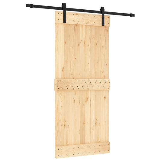 Sliding Door with Hardware Set 90x210 cm Solid Wood Pine Sliding Door with Hardware Set 90x210 cm Solid Wood Pine