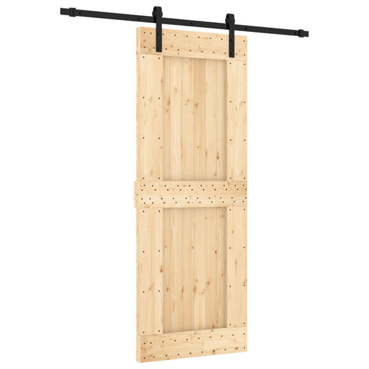 Sliding Door with Hardware Set 80x210 cm Solid Wood Pine Sliding Door with Hardware Set 80x210 cm Solid Wood Pine