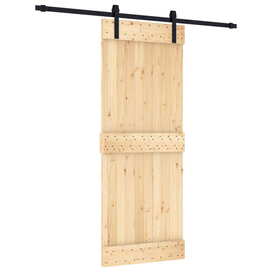 Sliding Door with Hardware Set 80x210 cm Solid Wood Pine Sliding Door with Hardware Set 80x210 cm Solid Wood Pine