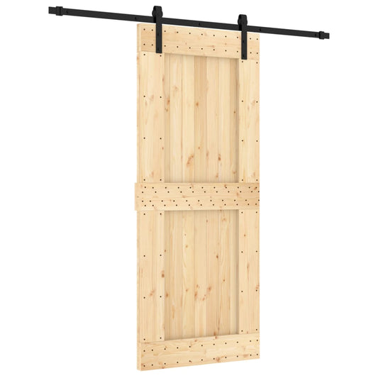 Sliding Door with Hardware Set 85x210 cm Solid Wood Pine Sliding Door with Hardware Set 85x210 cm Solid Wood Pine