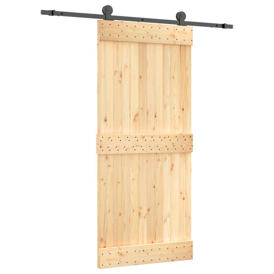 Sliding Door with Hardware Set 90x210 cm Solid Wood Pine Sliding Door with Hardware Set 90x210 cm Solid Wood Pine