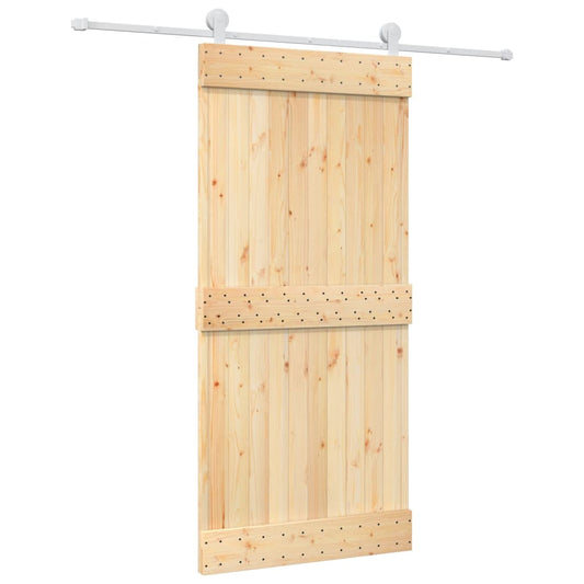 Sliding Door with Hardware Set 95x210 cm Solid Wood Pine Sliding Door with Hardware Set 95x210 cm Solid Wood Pine
