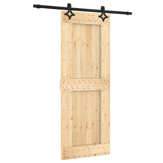 Sliding Door with Hardware Set 80x210 cm Solid Wood Pine Sliding Door with Hardware Set 80x210 cm Solid Wood Pine