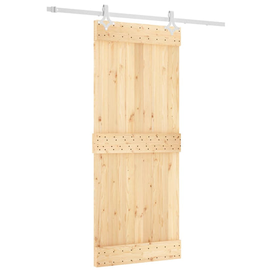 Sliding Door with Hardware Set 85x210 cm Solid Wood Pine Sliding Door with Hardware Set 85x210 cm Solid Wood Pine