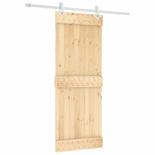 Sliding Door with Hardware Set 80x210 cm Solid Wood Pine Sliding Door with Hardware Set 80x210 cm Solid Wood Pine