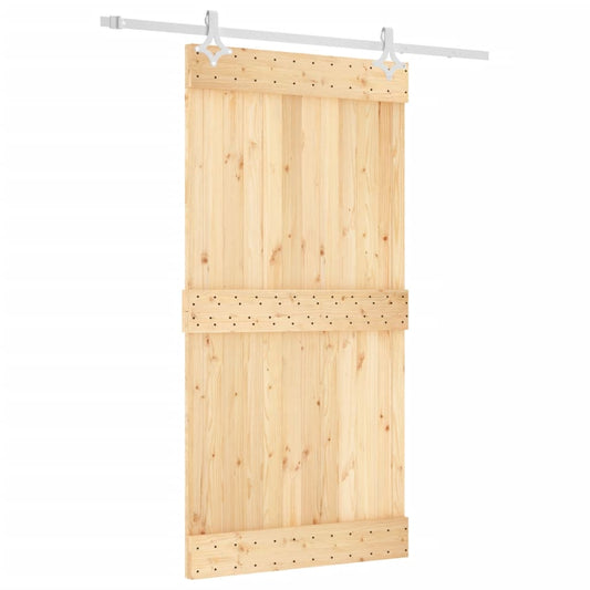 Sliding Door with Hardware Set 100x210 cm Solid Wood Pine Sliding Door with Hardware Set 100x210 cm Solid Wood Pine