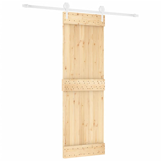 Sliding Door with Hardware Set 70x210 cm Solid Wood Pine Sliding Door with Hardware Set 70x210 cm Solid Wood Pine