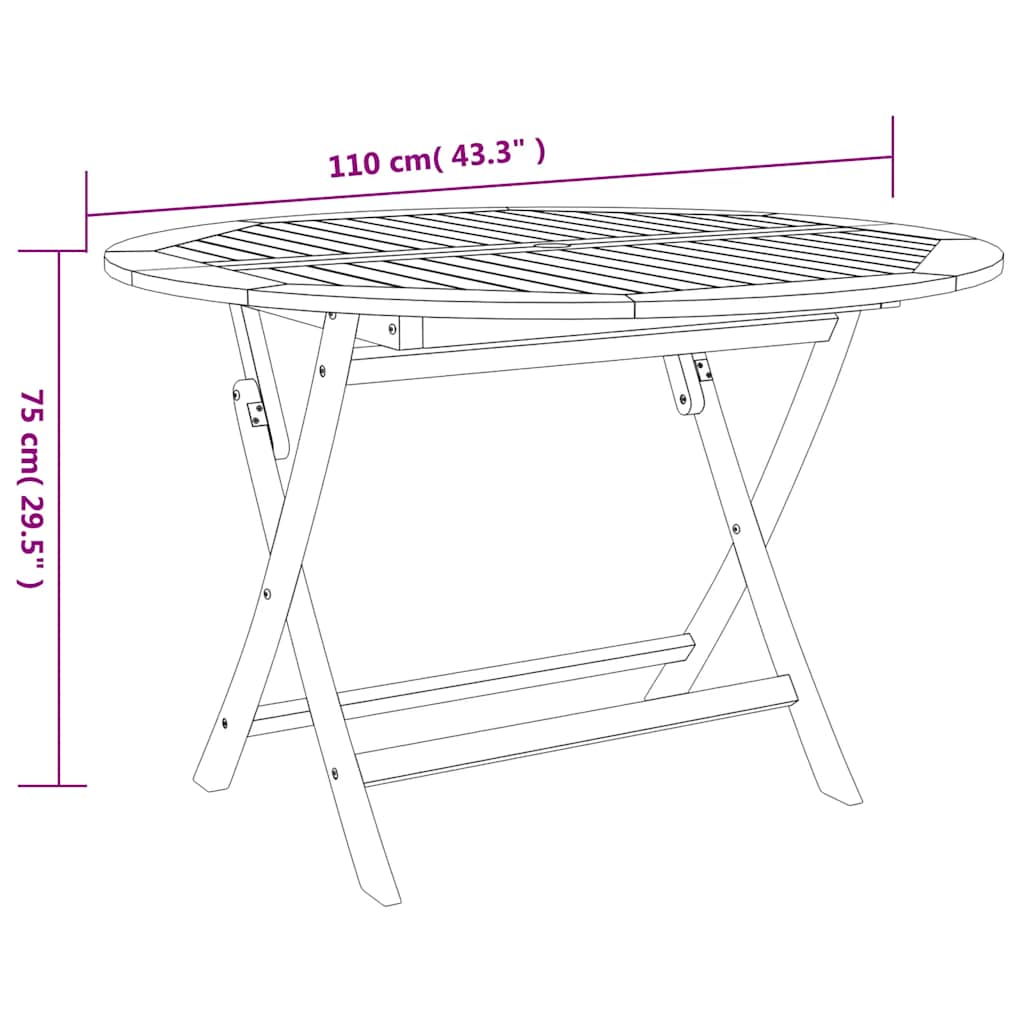Garden Dining Set | Brown | Solid Acacia Wood | Medium | Foldable