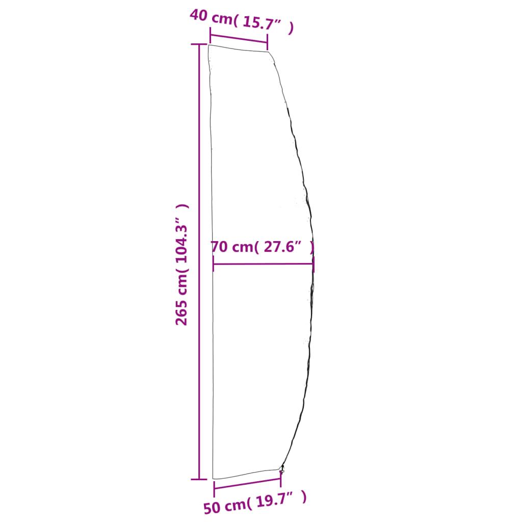 Garden Umbrella Covers 2 pcs 265x50/70/40 cm 420D Oxford Fabric
