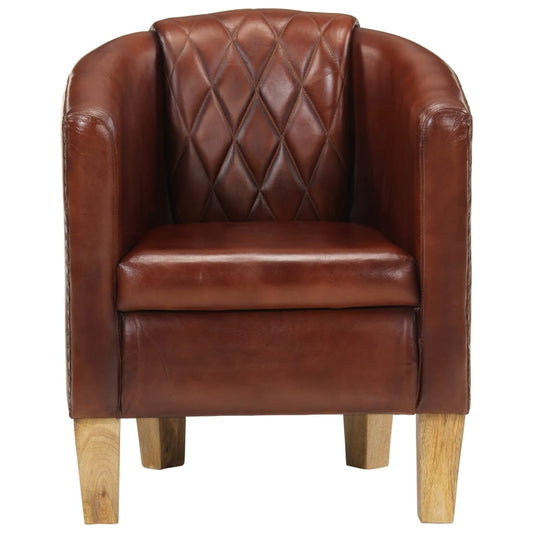 Tub Chair Brown Real Leather Tub Chair Brown Real Leather