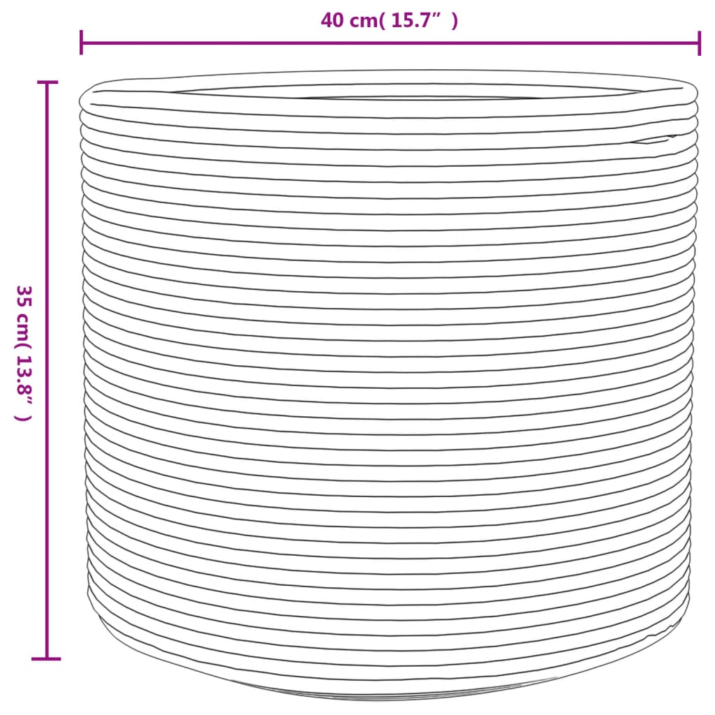 Storage Basket Grey and White Ø40x35 cm Cotton