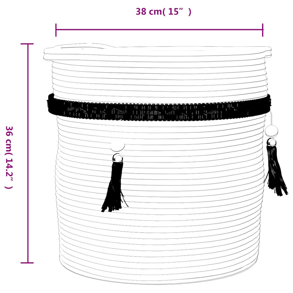 Storage Basket White Ø38x36 cm Cotton