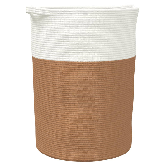 Storage Basket Brown and White Ø49x65 cm Cotton Storage Basket Brown and White Ø49x65 cm Cotton