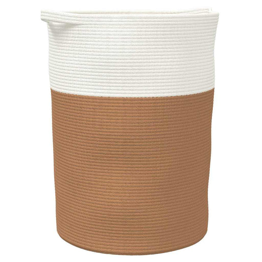 Storage Basket Brown and White Ø49x65 cm Cotton Storage Basket Brown and White Ø49x65 cm Cotton