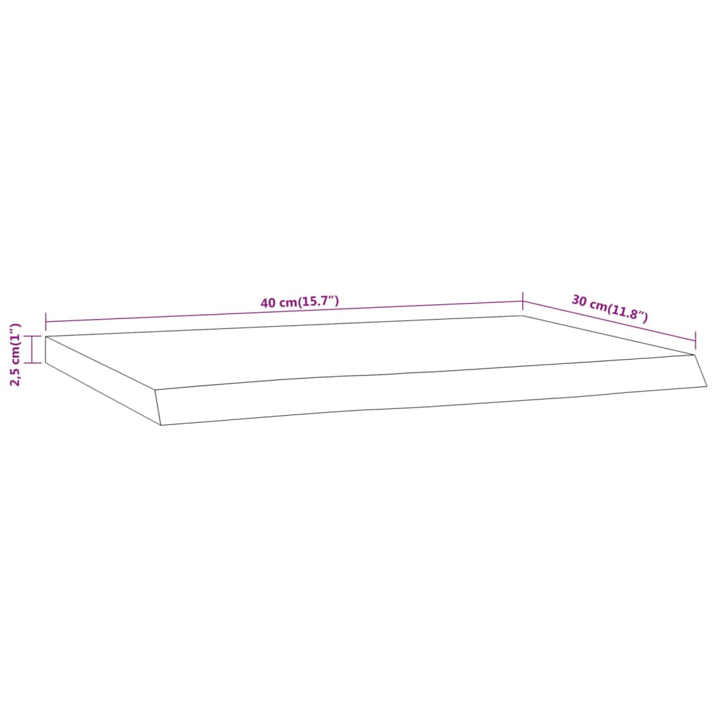 Wall Shelf 40x30x2.5 cm Rectangular Solid Wood Acacia Live Edge