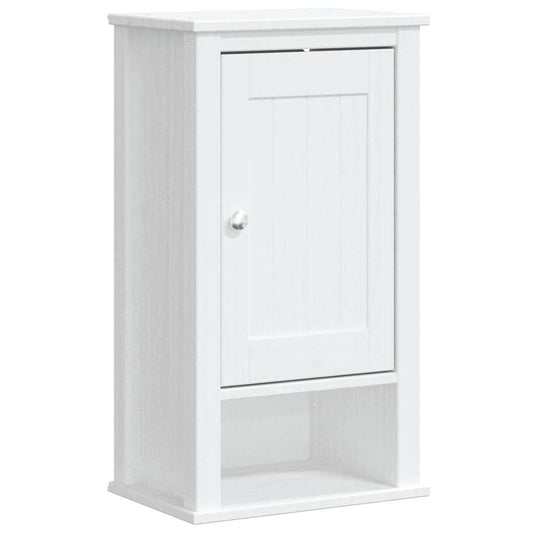 Bathroom Wall Cabinet BERG White 40x27x71.5 cm Solid Wood Pine Bathroom Wall Cabinet BERG White 40x27x71.5 cm Solid Wood Pine
