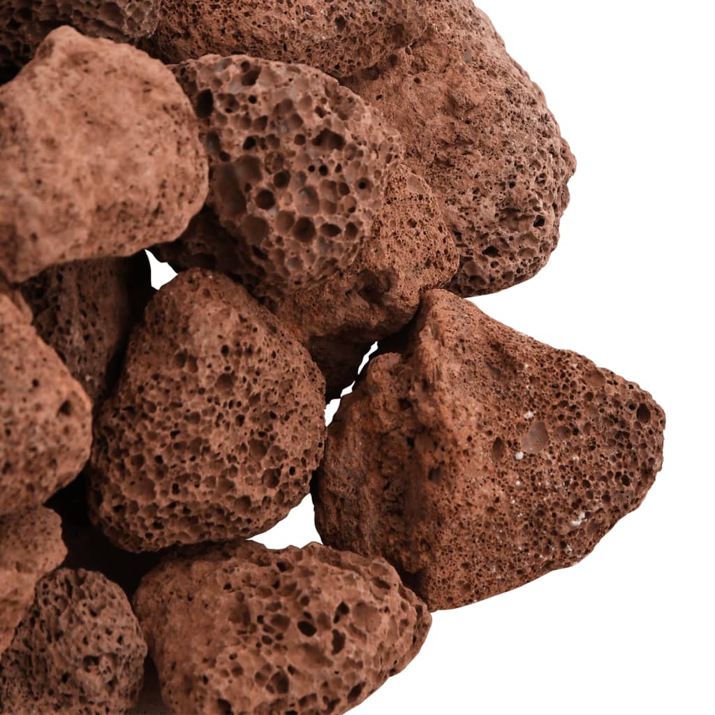 10 kg bag of Red Volcanic Rocks 3-5 cm perfect for fish tanks and aquariums, enhancing water quality and providing natural decoration.