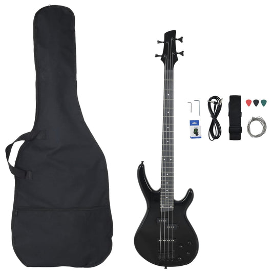 Electric Bass Guitar for Beginner with Bag Black 4/4 46" Electric Bass Guitar for Beginner with Bag Black 4/4 46"
