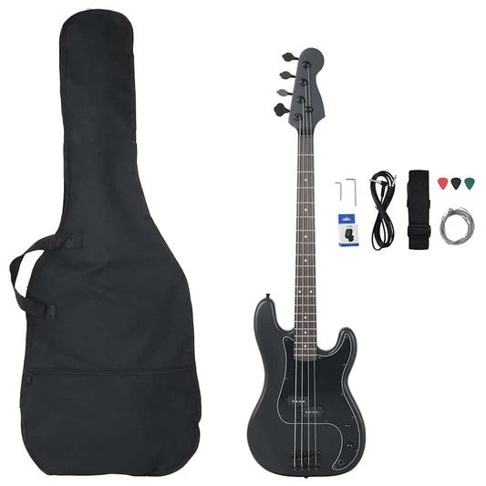 Electric Bass Guitar for Beginner with Bag Black 4/4 46" Electric Bass Guitar for Beginner with Bag Black 4/4 46"