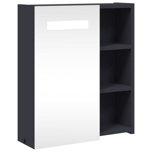 Bathroom Mirror Cabinet with LED Light Grey 45x13x52 cm Bathroom Mirror Cabinet with LED Light Grey 45x13x52 cm