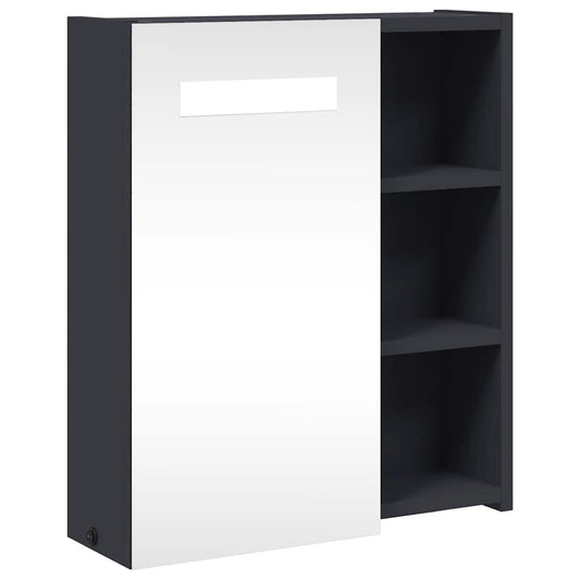 Bathroom Mirror Cabinet with LED Light Grey 45x13x52 cm Bathroom Mirror Cabinet with LED Light Grey 45x13x52 cm