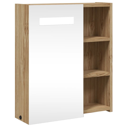 Bathroom Mirror Cabinet with LED Light Oak 45x13x52 cm Bathroom Mirror Cabinet with LED Light Oak 45x13x52 cm