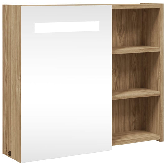 Bathroom Mirror Cabinet with LED Light Oak 60x13x52 cm Bathroom Mirror Cabinet with LED Light Oak 60x13x52 cm