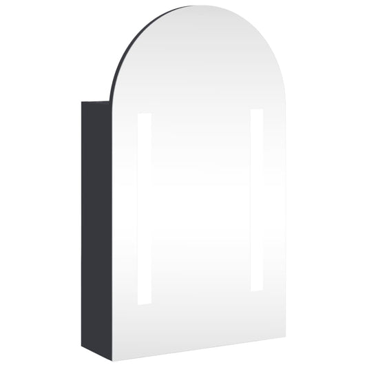 Bathroom Mirror Cabinet with LED Light Arched Grey 42x13x70 cm Bathroom Mirror Cabinet with LED Light Arched Grey 42x13x70 cm