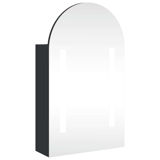 Bathroom Mirror Cabinet with LED Light Arched Black 42x13x70 cm Bathroom Mirror Cabinet with LED Light Arched Black 42x13x70 cm