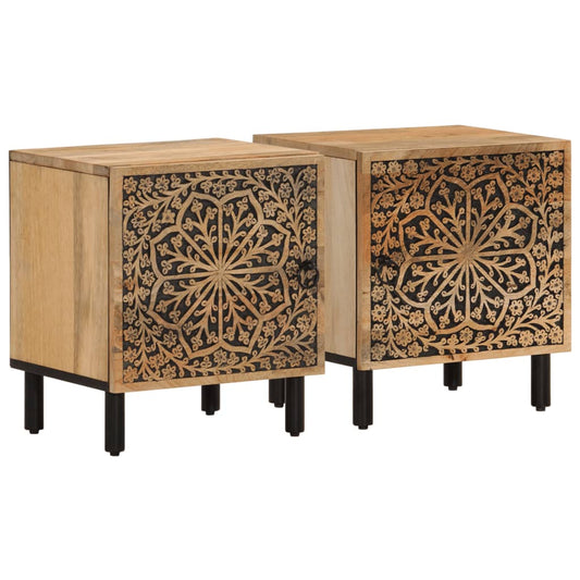 Bedside Cabinets 2 pcs 40x33x46 cm Solid Wood Mango Bedside Cabinets 2 pcs 40x33x46 cm Solid Wood Mango