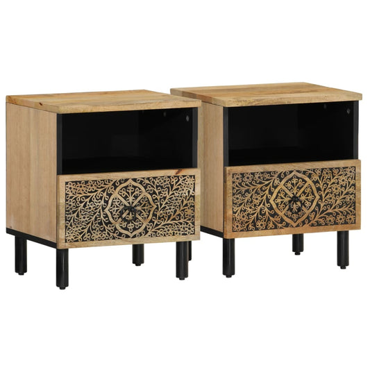 Bedside Cabinets 2 pcs 40x33x46 cm Solid Wood Mango Bedside Cabinets 2 pcs 40x33x46 cm Solid Wood Mango