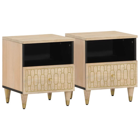 Bedside Cabinets 2 pcs 40x33x46 cm Solid Wood Mango Bedside Cabinets 2 pcs 40x33x46 cm Solid Wood Mango